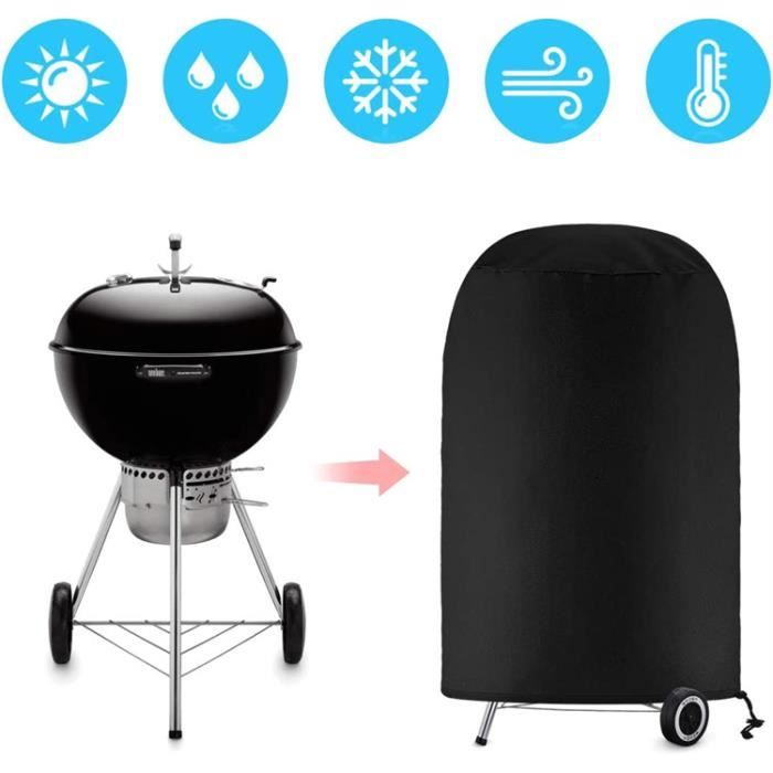 Housse De Barbecue Imperméable Oxford 420D - Taille 153x61x112 Cm, Poignées Rembourrées, Aérations