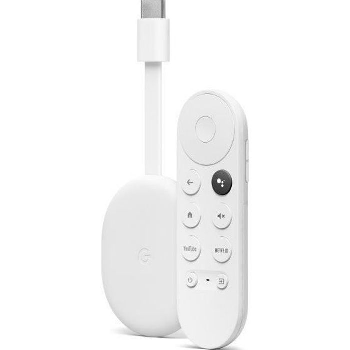 Google Chromecast avec TV (HD) Neige - Diffusez des divertissements à Distance avec Reconnaissance vocale sur Votre