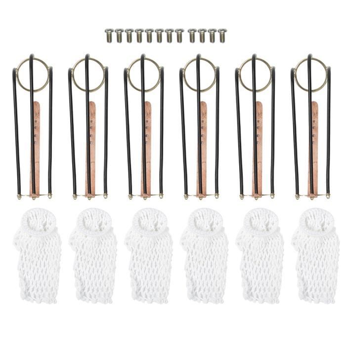 Lot De 6 Filets D'Angle Pour Table De Billard - Sacs En Maille De Coton Et Cuir Synthétique - Rangement Pour Boules Et Accessoires - Pour Enfants Et Adultes - 4