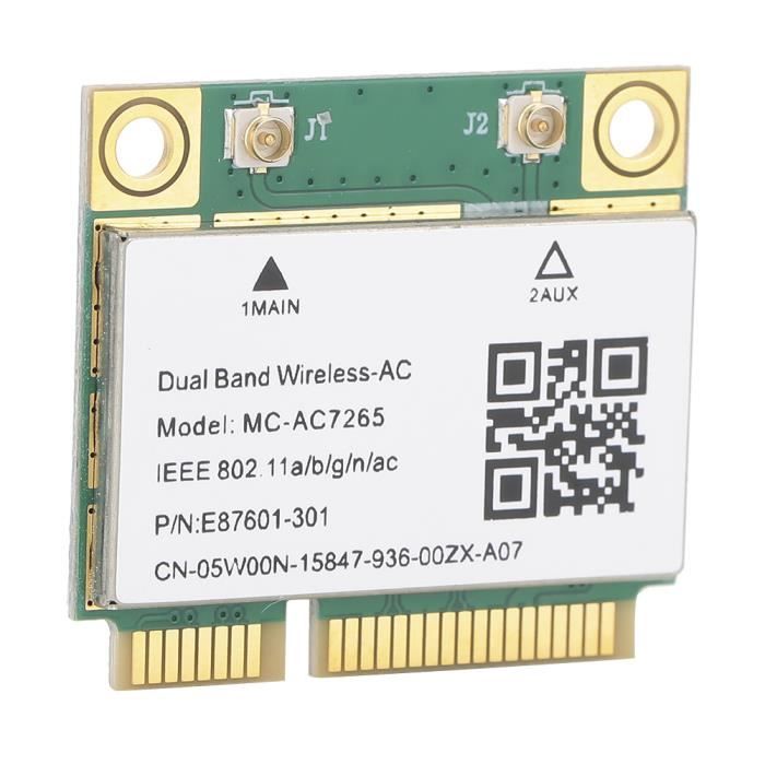 VBESTLIFE Carte WiFi AC 7265 + Bluetooth 4.0 – Double Bande 867 Mbps – Compatible ThinkPad T450, X250, L450, Etc.