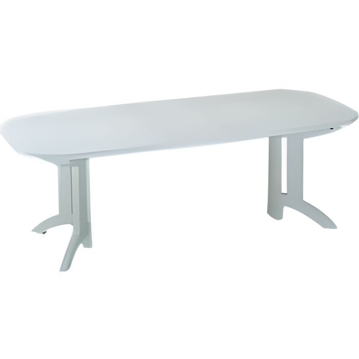 table - grosfillex - vega - blanc - 220x100 cm - 8 personnes - résine