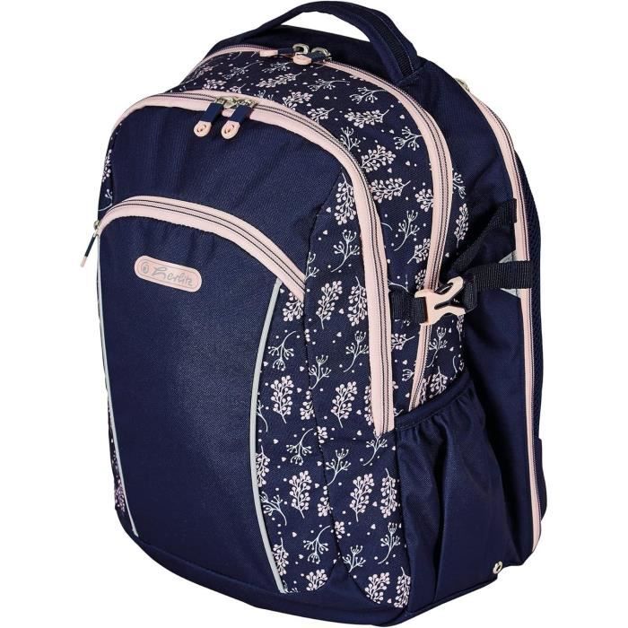Sac à dos scolaire - herlitz - Ultimate Blossom - Bleu - PET recyclé - Primaire
