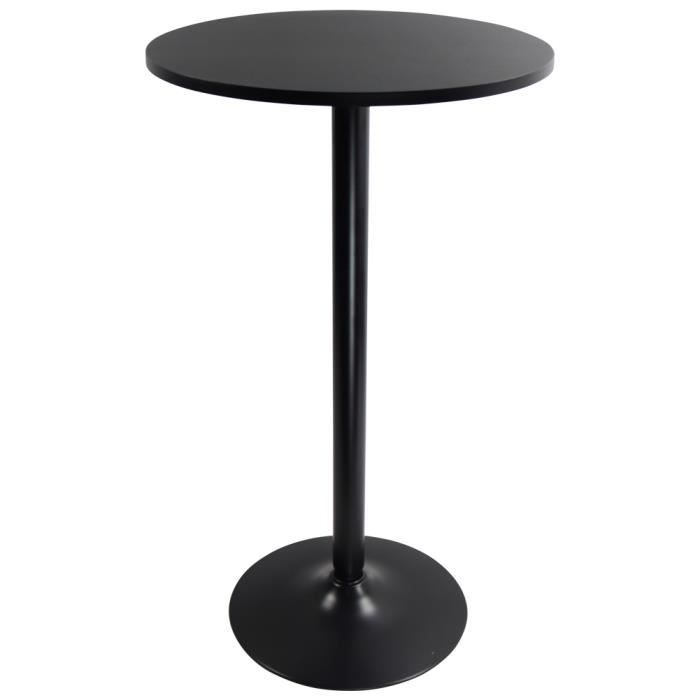 kktoner table de bistrot ronde table d'appoint  hauteur 105cm table de bar noir