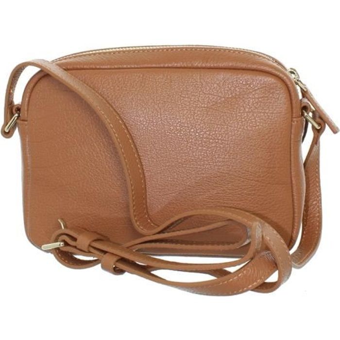 Pochette Lancaster Adeline en cuir ref_lan41909-camel-19*14*6 Marron