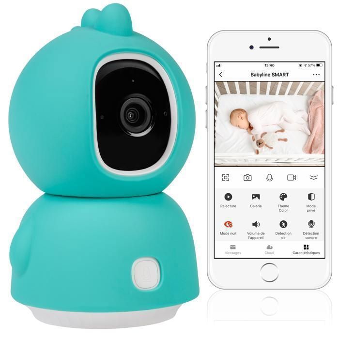 Babyphone vidéo LIONELO Babyline View - 330° - WiFi - Audio Bidirectionnel - Vision nocturne - Contrôle température - USB