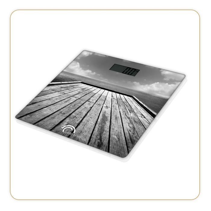 LITTLE BALANCE 8107 Paysage, Pèse-personne, balance électronique, 180 kg / 100 g, Design Ponton
