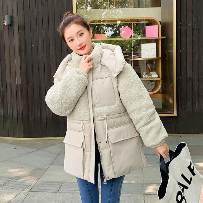 Jacket Doudoune Beige Mi Longue Doudoune Mi-longue à Capuche Beige