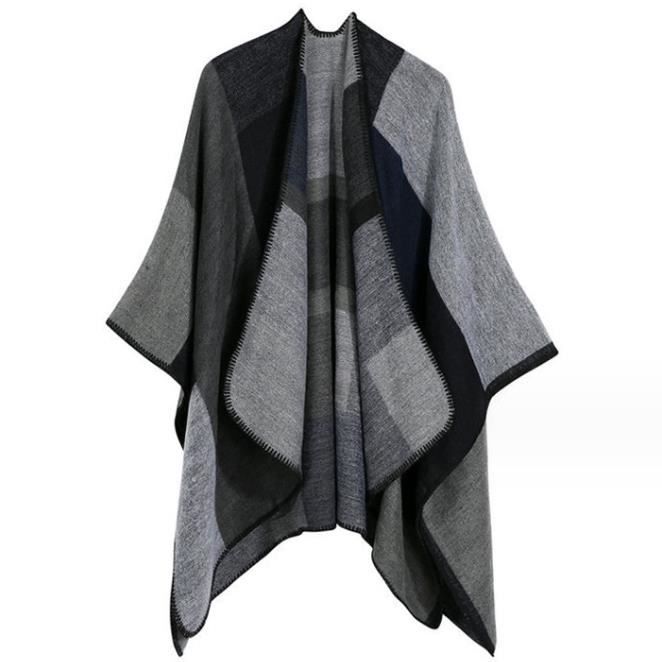 Poncho Cape Femme Tricoté - Châle Enveloppant Manches Chauve-souris, Avec Pompons, Neuf étiqueté
