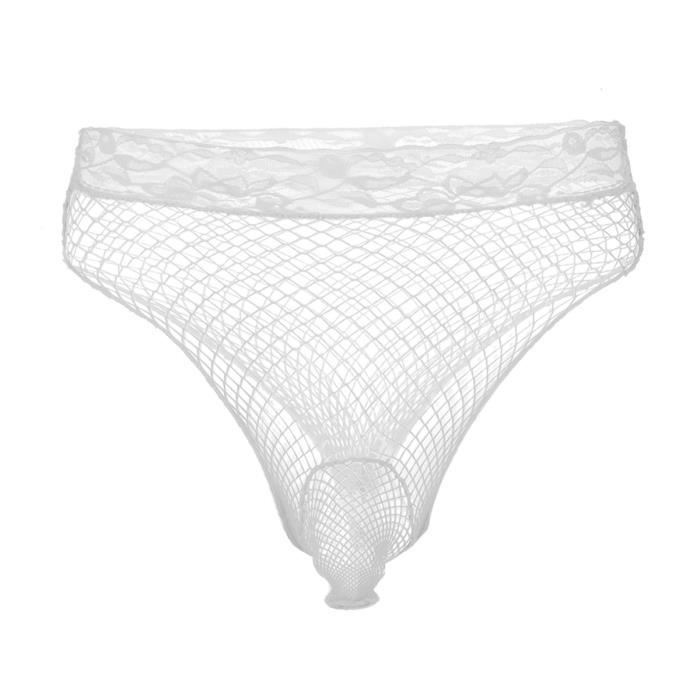 MSemis Slip Homme Sexy Résille Sousvêtements Transparent Lingerie