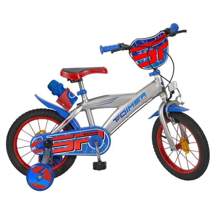 Vélo pour garçons Toimsa Silver Series 16 pouces 25,4 cm argent / bleu