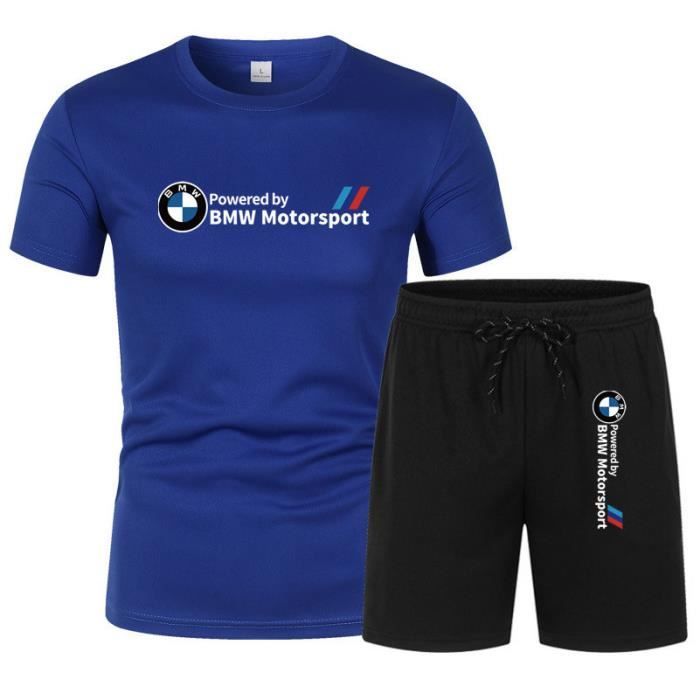 Tee Shirt Homme BMW Motorsport 2 Pi?�ces Mode Imprim?� Col Arrondi Manches Courtes Casual 