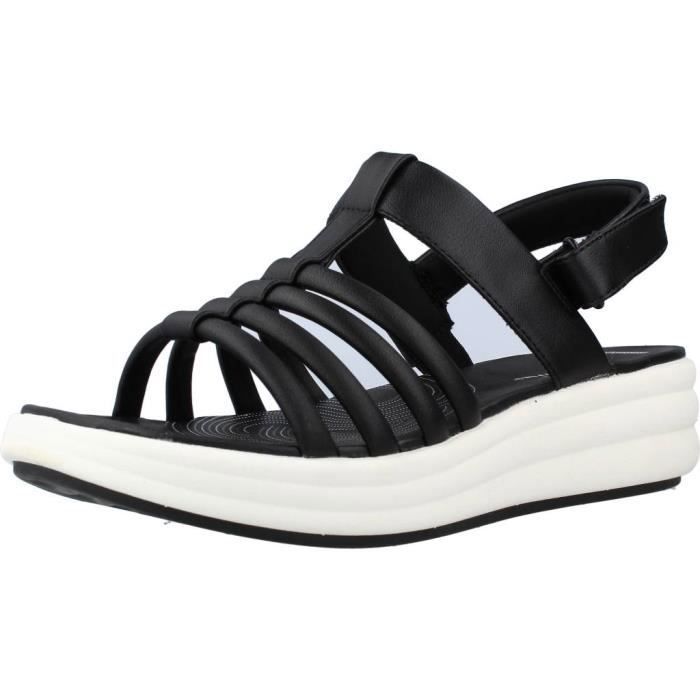 Achat Sandale Sandales Clarks Femme Soldes Sandale CLARKS 119309 Noir Femme Semelle Gomme Construction  Coincé Noir Cdiscount Chaussures