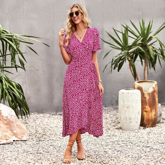 Robe 3 Façons De Porter Fleurie Multicolore - Taille 22, Neuve Avec étiquette, Maxi été Plage