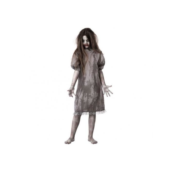 Déguisement Fille Zombie - AC-DÉCO - 3 à 4 ans - Robe style chemise de nuit - Gris - Halloween