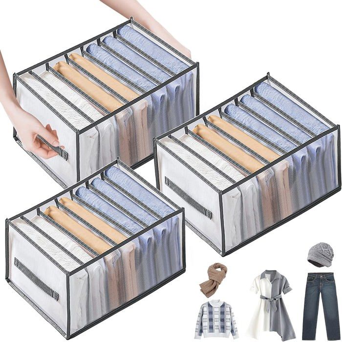 Boîtes de rangement Boîte de rangement pour sous-vêtements de type tiroir,  boîte de rangement pliable en tissu, bac de rangement pour vêtements à  double couche, 30 x 23 x 30 cm, paquet