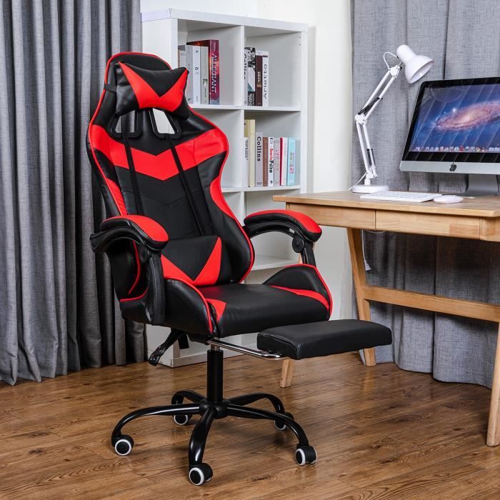 Chaise De Bureau Gaming Gamer Siege Pivotant Racing Inclinable A 150 Rouge Achat Vente Chaise Soldes Sur Cdiscount Des Le 20 Janvier Cdiscount