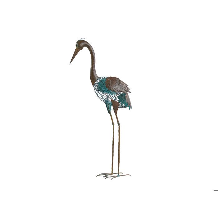 Heron Decoratif En Metal Couleur Rouille Achat Vente Statue