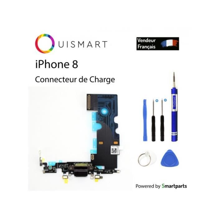 OuiSmart® Nappe dock flex connecteur de charge noir micro antenne pour  iPhone 8