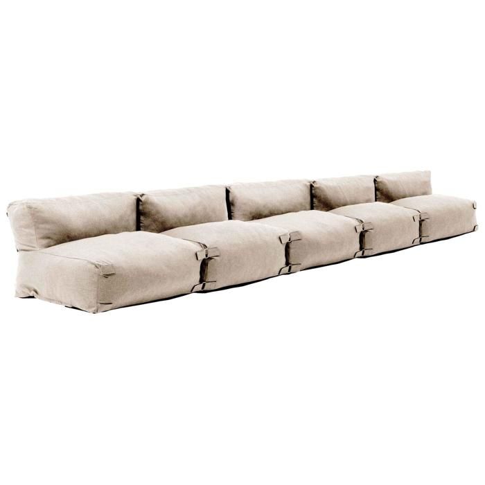 Salon de jardin modulable 5 places beige Mixi Oviala