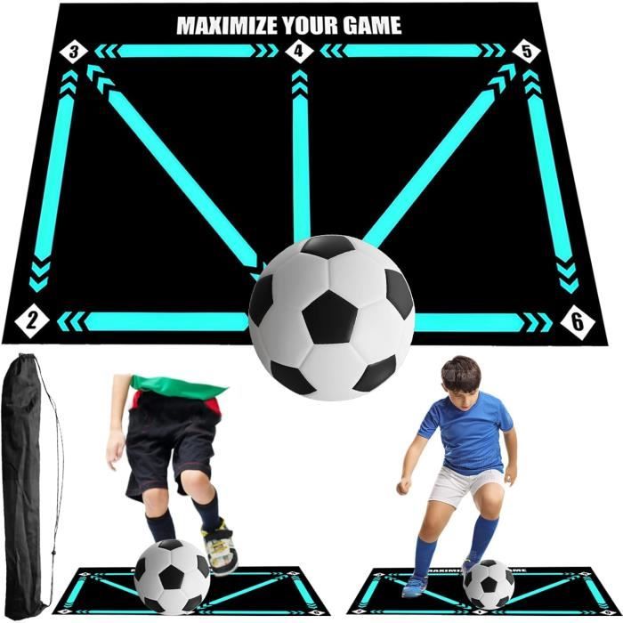 Comparer les prix de Tapis foot entrainement - Sac de Rangement, 60 x 90cm Dribble Absorption des Chocs antidérapante D'EntraîNement Coussin, Cadeau Noel