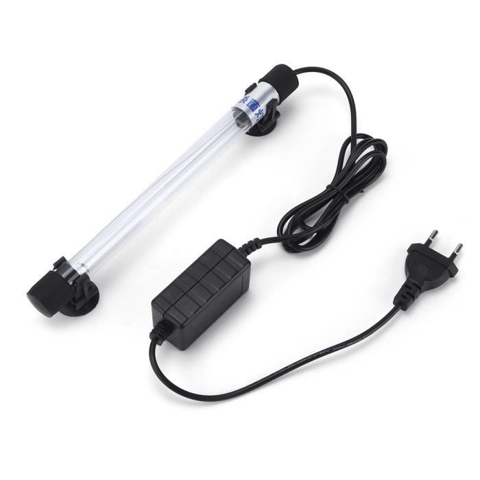Pwshymi Lumière propre d'aquarium Lampe propre d'algues vertes de stérilisateur UV de animalerie eclairage Prise UE 220‑240V 5W