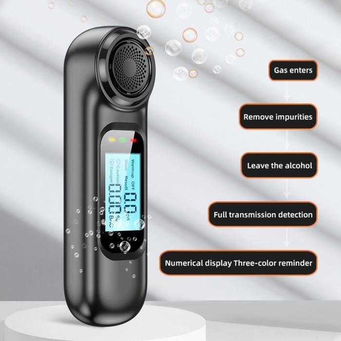 Éthylotest électronique Homologué NF - Écran LCD - Précision Haute - Portable Avec 10 Embouts - Pour Maison Et Fêtes