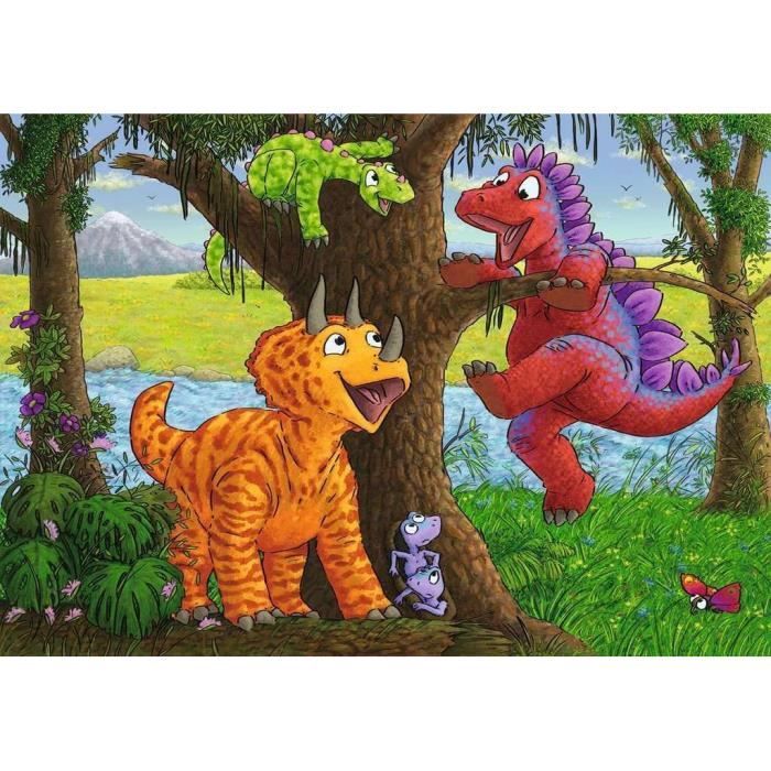 HABA Puzzle Dinos – 2 Puzzles De 24 Pièces – Motricité Et Patience – Dès 4 Ans – 306804