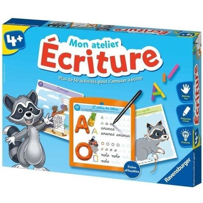 Mon atelier Ecriture - Coffret complet éducatif - Apprentissage de l'écriture - 50 activités - Raven