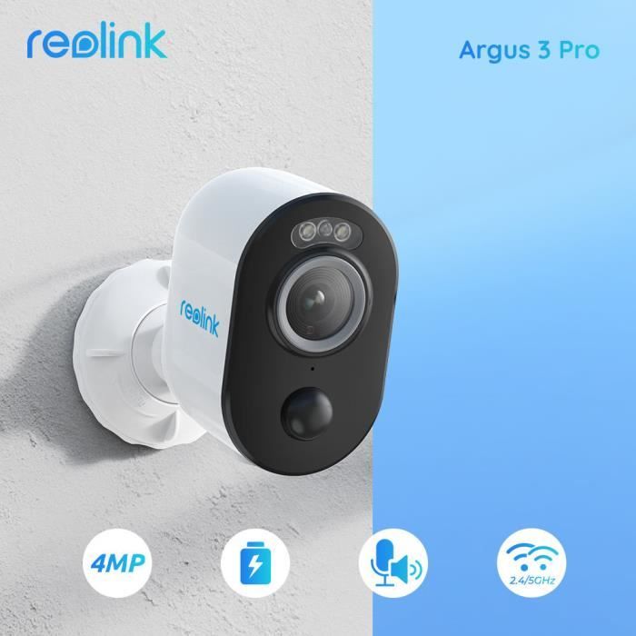 Reolink 4MP Caméra Surveillance WiFi sur Batterie Extérieur sans Fil Argus  3 Pro, 2,4-5 GHz Détection PIR Time Lapse Vision Nocturne - Cdiscount  Bricolage