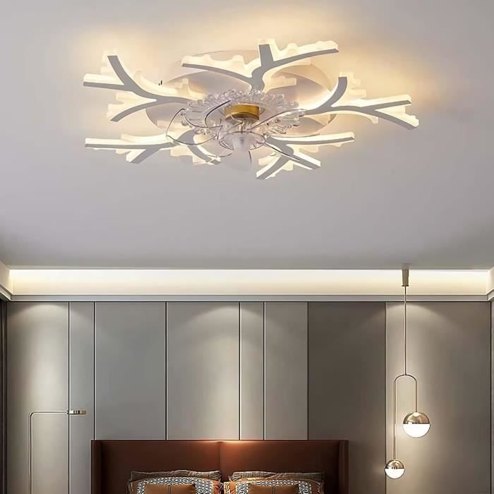 Ventilateur de Plafond - RUMOCOVO - D12 - LED Dimmable - Télécommande APP - Blanc - Rumocovo