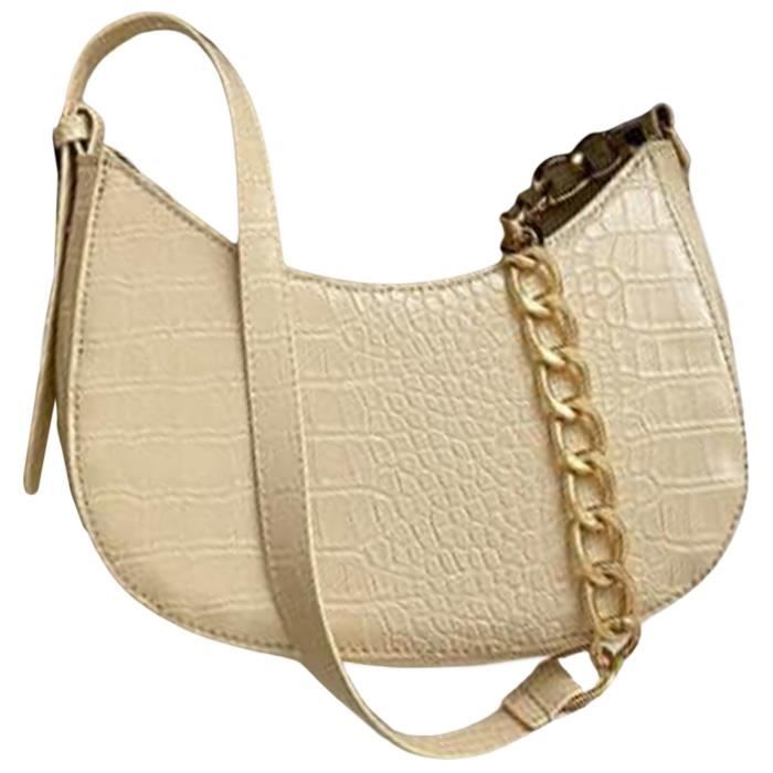 Sac Fourre-tout Bandoulière Femme Gorgeous - Crème Clair, Cuir PU, Taille Medium, Neuf Avec étiquettes