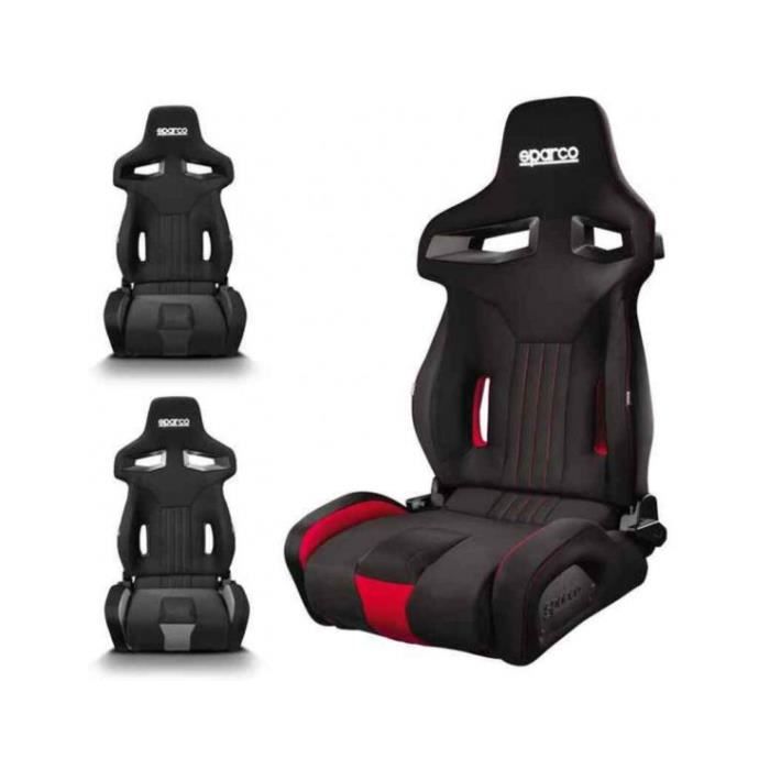 Siège Baquet Sparco R333 - Noir/Gris - Réglable, Harnais 3/4 Points, Sport Et Tuning