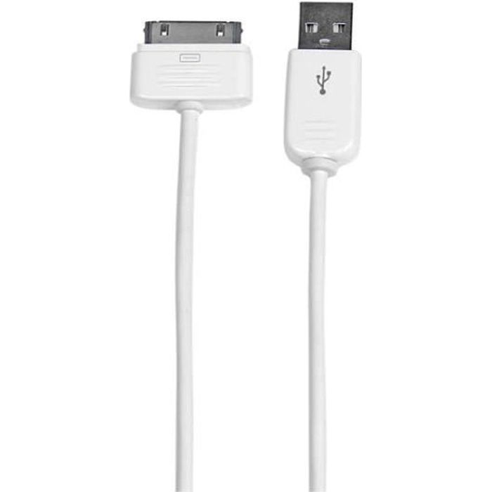 STARTECH Câble connecteur Apple Dock 30 broches vers USB - Pour iPad iPhone iPod - M / M - 1 m - Blanc