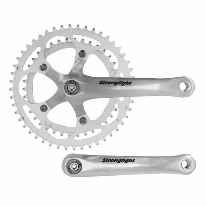 Pédalier Route - STRONGLIGHT - Impact Argent - 170mm - 48-38 - Axe Carré 107mm