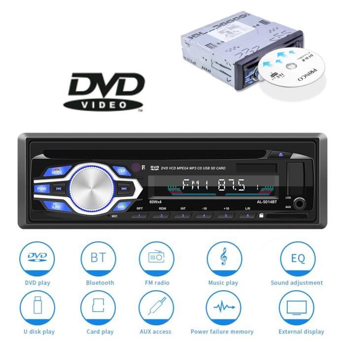 Autoradio MP3/CD/Bluetooth/USB 12/24V + Télécommande - 5014BT