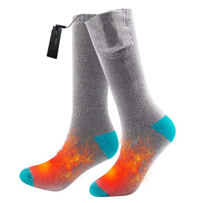 Randonn/ée Chaussettes Chauffantes Pour Hommes Femmes Cyclisme Chaussettes De Ski /Électriques 2piles Rechargeables 5000mah /Élasticit/é Chauffe-pieds Usb Chauffage 360/° Camping Pour Chasse P/êche