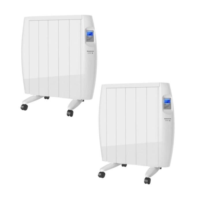 PACK TAURUS 2X Radiateur électrique à inertie sèche 900W Ecran LCD Thermostat réglable 8 Blanc