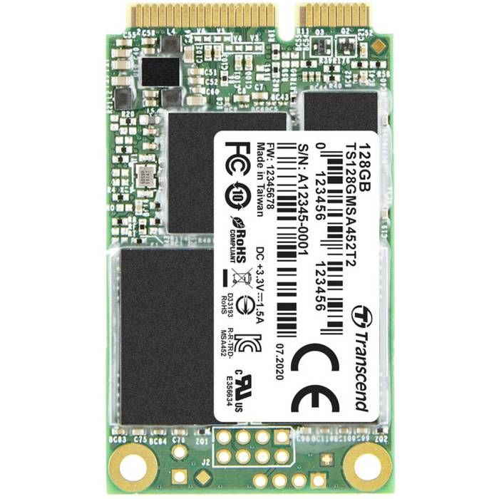 Transcend MSA452T2 SSD mSATA interne SATA 6 Gb/ industriel TS128GMSA452T2