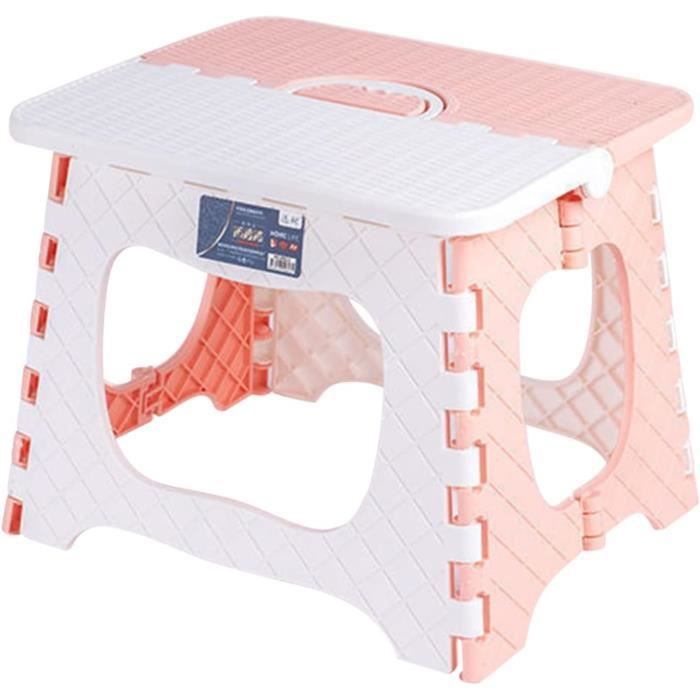 Tabouret Pliant Enfant – Support 70kg, Poignée, 26x20x22cm, Plastique Robuste, Pour Salle De Bain, Camping, Déplacements