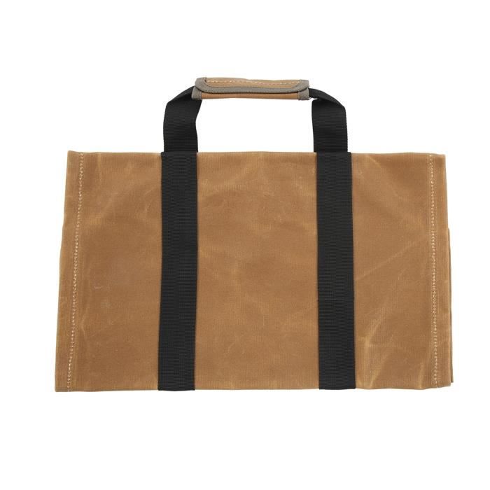 Sac à Bois De Chauffage En Toile Oxford - 61x30x25 Cm, Poignées Rembourrées, Autoportant