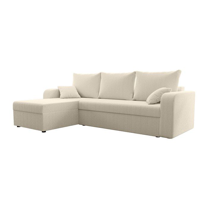 Canapé dangle convertible et réversible en velours côtelé beige ONABIA