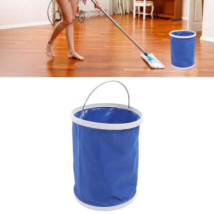 Seau Pliable 10L étanche - Polyvalent Pour Camping, Jardin, Lavage - Base Antidérapante, Poignée Confort