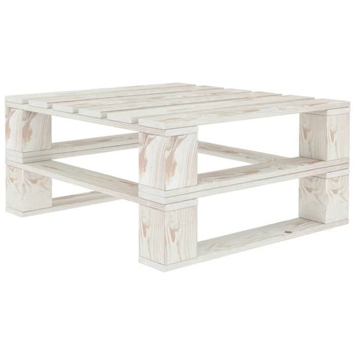 VidaXL Table palette de jardin blanc bois 49335