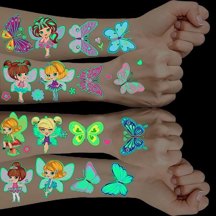 Leesgel Tatouage Dinausaure Enfant, 30 Feuilles Fluorescent Dinausaure Tatouage Ephemere Enfant