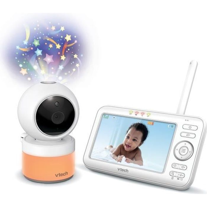 Babyphone Vidéo Lightshow - VTECH - Safe & Sound - Caméra motorisée - Ecran 5 pouces - FHSS