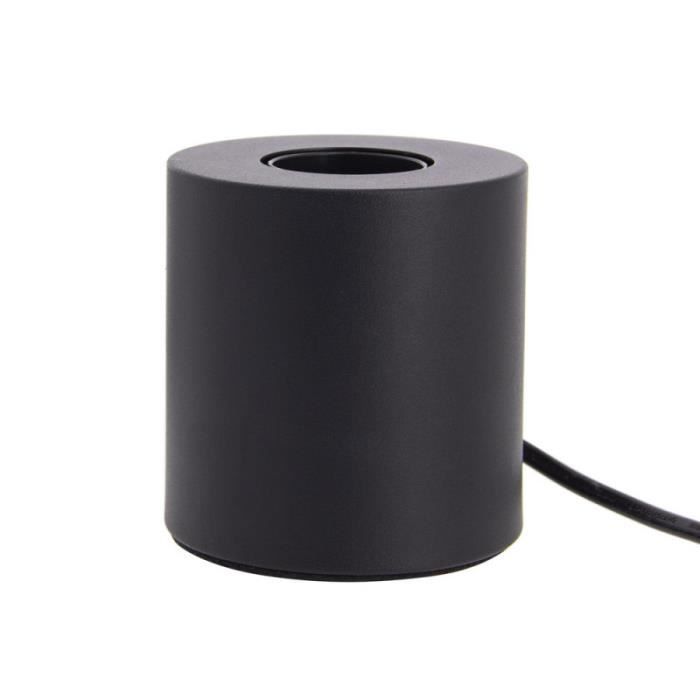 xanlite - lampe à poser cylindrique en métal noir , compatible culot e27, ip20, 60w puissance max - xdlapcyclomn