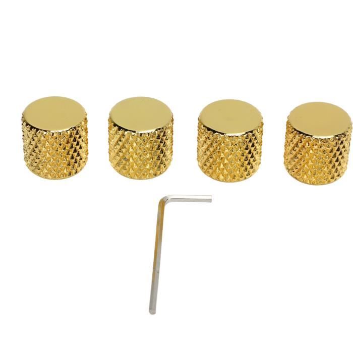4 Boutons De Tonalité Acrylique Pour Guitare/Basse – Diamètre 6 Mm, Transparents, Design Lisse