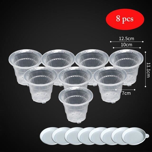 Lot 6 Pots Orchidea Transparents 11.7 X 10.9 Cm – Pots Plastique Avec Drainage Pour Orchidées, Succulentes, Plantes Aériennes