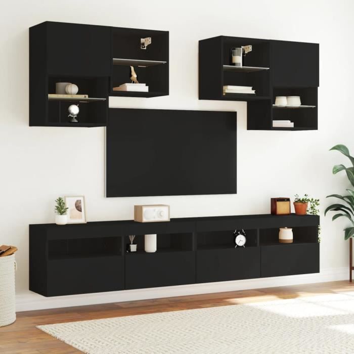 Générique Meuble TV Mural 5 pièces avec éclairage LED Noir,95.55 KG,243864, Meubles, Meubles TV Générique Meuble TV Mural 5 pièces avec éclairage LED Noir,95.55 KG,243864, Meubles, Meubles TV