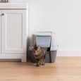 Iris Ohyama, Bac à litière Jumbo à capuchon, /fermée, pour chat - Cat Litter Box - CLH-17J, Blanc/Gris-1